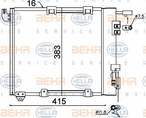 Behr-Hella 8FC 351 301-374 Радиатор кондиционера (Конденсатор) 8FC351301374: Отличная цена - Купить в Польше на 2407.PL!