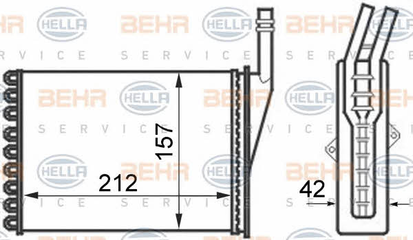 Behr-Hella 8FH 351 024-361 Радиатор отопителя салона 8FH351024361: Отличная цена - Купить в Польше на 2407.PL!
