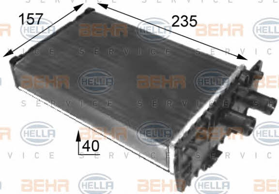 Behr-Hella 8FH 351 024-431 Радиатор отопителя салона 8FH351024431: Отличная цена - Купить в Польше на 2407.PL!