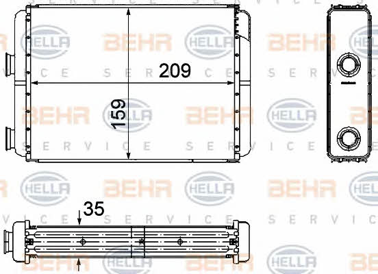 Behr-Hella 8FH 351 308-251 Heat exchanger, interior heating 8FH351308251: Buy near me in Poland at 2407.PL - Good price!