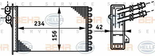 

nagrzewnica ogrzewania kabiny 8fh351311021 Behr-Hella