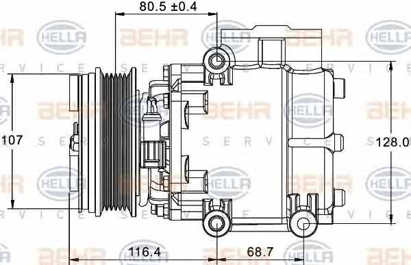 Kompresor klimatyzacji Behr-Hella 8FK 351 334-101