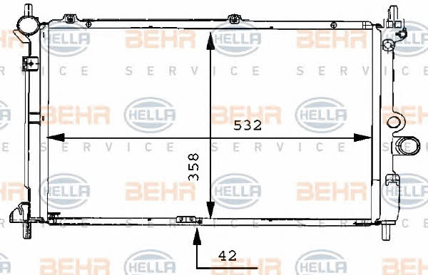 Kühler motorkühlung Behr-Hella 8MK 376 711-764