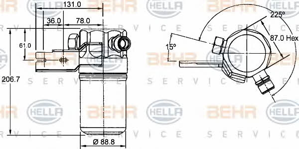 Behr-Hella 8FT 351 192-391 Осушувач кондиціонера 8FT351192391: Приваблива ціна - Купити у Польщі на 2407.PL!
