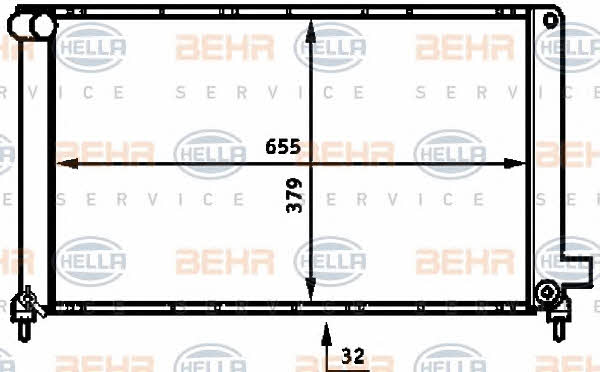 Radiator, engine cooling Behr-Hella 8MK 376 713-651