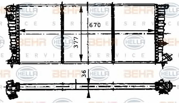 Kühler motorkühlung Behr-Hella 8MK 376 716-521