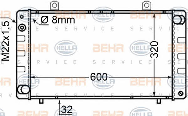Behr-Hella 8MK 376 705-651 Radiator, engine cooling 8MK376705651: Buy near me at 2407.PL in Poland at an Affordable price!