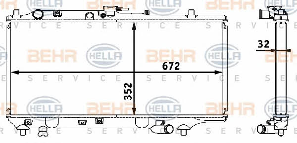 Behr-Hella 8MK 376 708-291 Радіатор охолодження двигуна 8MK376708291: Приваблива ціна - Купити у Польщі на 2407.PL!