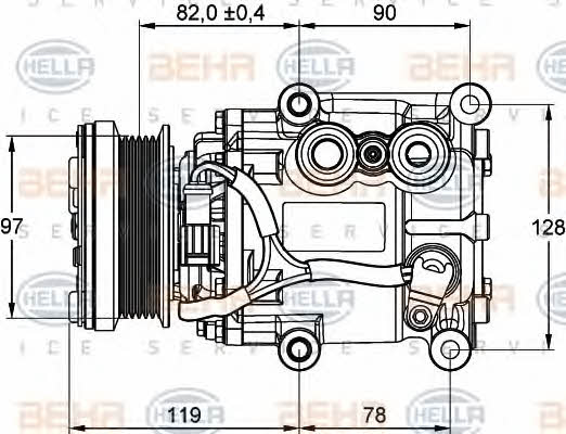 Behr-Hella 8FK 351 113-311 Compressor, air conditioning 8FK351113311: Buy near me in Poland at 2407.PL - Good price!