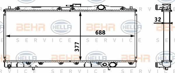 Behr-Hella 8MK 376 708-321 Радіатор охолодження двигуна 8MK376708321: Приваблива ціна - Купити у Польщі на 2407.PL!