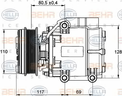 Behr-Hella 8FK 351 109-201 Compressor, air conditioning 8FK351109201: Buy near me in Poland at 2407.PL - Good price!