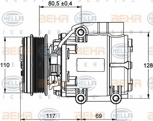 Behr-Hella 8FK 351 109-201 Компрессор кондиционера 8FK351109201: Отличная цена - Купить в Польше на 2407.PL!