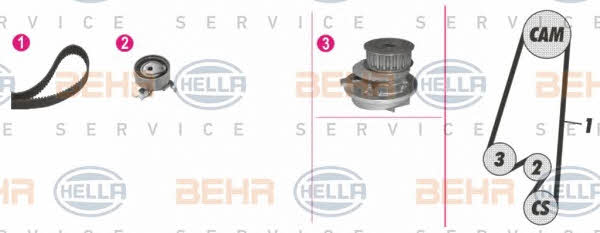 Behr-Hella 8MP 376 807-881 TIMING BELT KIT WITH WATER PUMP 8MP376807881: Buy near me in Poland at 2407.PL - Good price!