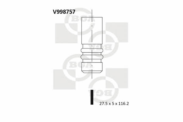BGA V998757 Клапан выпускной V998757: Отличная цена - Купить в Польше на 2407.PL!