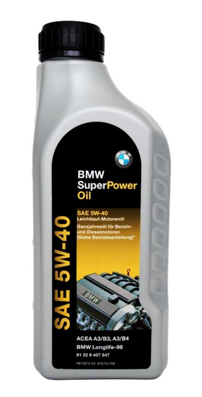 BMW 81 22 9 407 547 Engine oil BMW Super Power 5W-40, 1L 81229407547: Buy near me in Poland at 2407.PL - Good price!