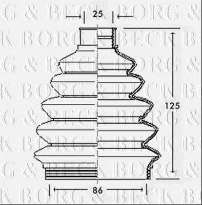 Borg & beck BCB2302R Пильник привідного валу BCB2302R: Приваблива ціна - Купити у Польщі на 2407.PL!