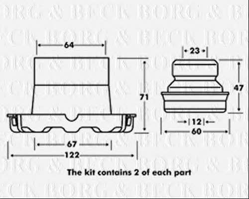 Borg & beck BPK7108 Bellow and bump for 1 shock absorber BPK7108: Buy near me in Poland at 2407.PL - Good price!