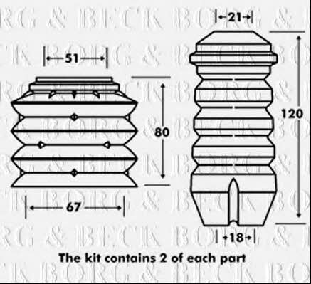Borg & beck BPK7048 Bellow and bump for 1 shock absorber BPK7048: Buy near me at 2407.PL in Poland at an Affordable price!