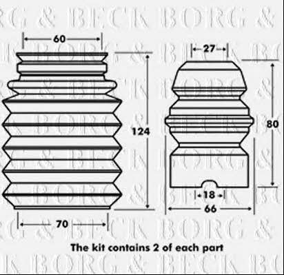 Borg & beck BPK7011 Bellow and bump for 1 shock absorber BPK7011: Buy near me in Poland at 2407.PL - Good price!