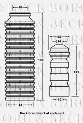 Borg & beck BPK7087 Bellow and bump for 1 shock absorber BPK7087: Buy near me in Poland at 2407.PL - Good price!