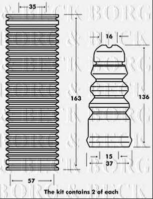 Borg & beck BPK7005 Bellow and bump for 1 shock absorber BPK7005: Buy near me in Poland at 2407.PL - Good price!