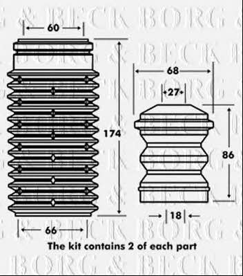 Borg & beck BPK7014 Bellow and bump for 1 shock absorber BPK7014: Buy near me in Poland at 2407.PL - Good price!