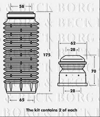 Borg & beck BPK7058 Bellow and bump for 1 shock absorber BPK7058: Buy near me in Poland at 2407.PL - Good price!