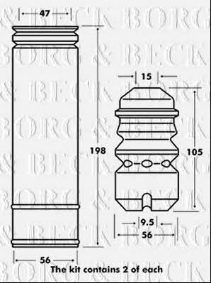 Borg & beck BPK7016 Bellow and bump for 1 shock absorber BPK7016: Buy near me in Poland at 2407.PL - Good price!
