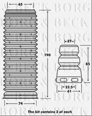 Borg & beck BPK7001 Пыльник и отбойник на 1 амортизатор BPK7001: Отличная цена - Купить в Польше на 2407.PL!