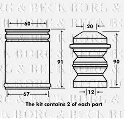 Borg & beck BPK7025 Bellow and bump for 1 shock absorber BPK7025: Buy near me in Poland at 2407.PL - Good price!