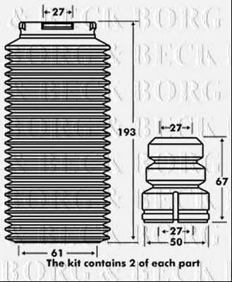 Borg & beck BPK7036 Пыльник и отбойник на 1 амортизатор BPK7036: Отличная цена - Купить в Польше на 2407.PL!