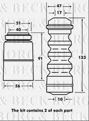 Borg & beck BPK7088 Bellow and bump for 1 shock absorber BPK7088: Buy near me in Poland at 2407.PL - Good price!