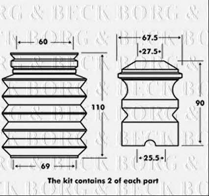 Borg & beck BPK7009 Bellow and bump for 1 shock absorber BPK7009: Buy near me in Poland at 2407.PL - Good price!