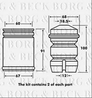 Borg & beck BPK7018 Bellow and bump for 1 shock absorber BPK7018: Buy near me at 2407.PL in Poland at an Affordable price!