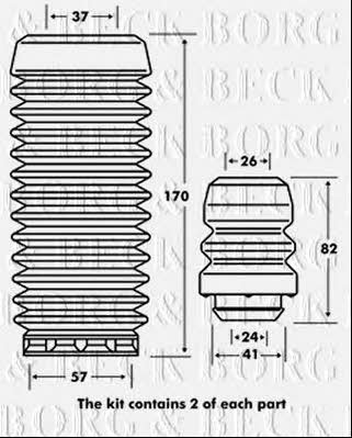 Borg & beck BPK7050 Bellow and bump for 1 shock absorber BPK7050: Buy near me in Poland at 2407.PL - Good price!