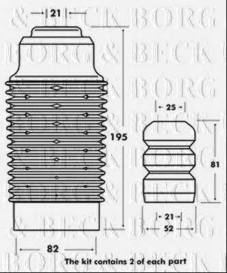 Borg & beck BPK7056 Bellow and bump for 1 shock absorber BPK7056: Buy near me in Poland at 2407.PL - Good price!