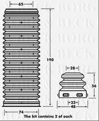 Borg & beck BPK7075 Пильник і відбійник на 1 амортизатор BPK7075: Приваблива ціна - Купити у Польщі на 2407.PL!