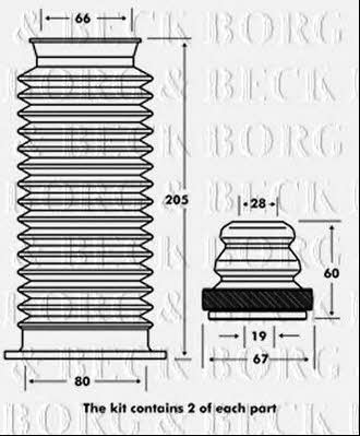 Borg & beck BPK7062 Bellow and bump for 1 shock absorber BPK7062: Buy near me in Poland at 2407.PL - Good price!