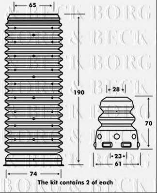 Borg & beck BPK7073 Bellow and bump for 1 shock absorber BPK7073: Buy near me in Poland at 2407.PL - Good price!