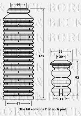 Borg & beck BPK7049 Bellow and bump for 1 shock absorber BPK7049: Buy near me in Poland at 2407.PL - Good price!