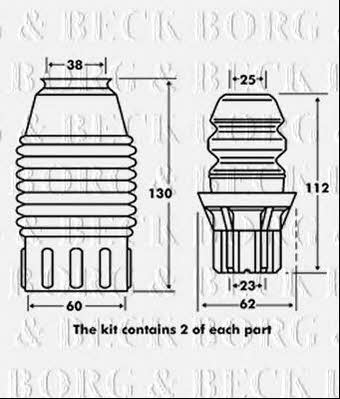 Borg & beck BPK7044 Bellow and bump for 1 shock absorber BPK7044: Buy near me in Poland at 2407.PL - Good price!