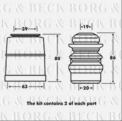 Borg & beck BPK7074 Bellow and bump for 1 shock absorber BPK7074: Buy near me in Poland at 2407.PL - Good price!