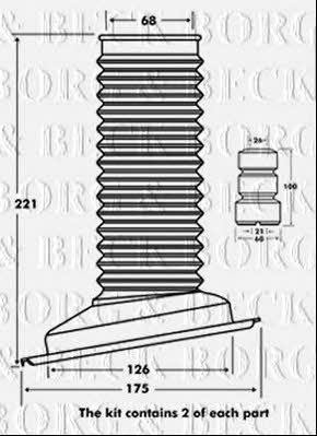 Borg & beck BPK7104 Bellow and bump for 1 shock absorber BPK7104: Buy near me in Poland at 2407.PL - Good price!