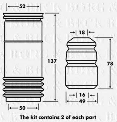 Borg & beck BPK7118 Bellow and bump for 1 shock absorber BPK7118: Buy near me in Poland at 2407.PL - Good price!