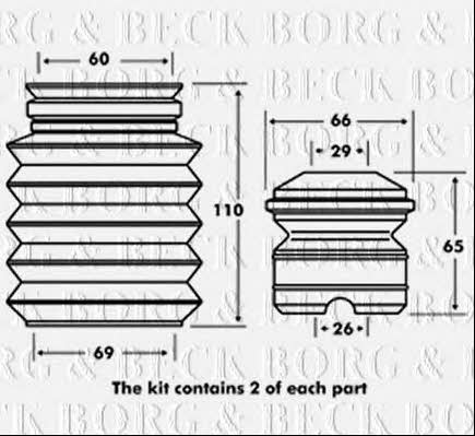 Borg & beck BPK7010 Bellow and bump for 1 shock absorber BPK7010: Buy near me in Poland at 2407.PL - Good price!