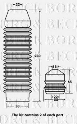 Borg & beck BPK7078 Пильник і відбійник на 1 амортизатор BPK7078: Приваблива ціна - Купити у Польщі на 2407.PL!