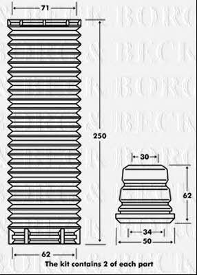 Borg & beck BPK7092 Bellow and bump for 1 shock absorber BPK7092: Buy near me in Poland at 2407.PL - Good price!
