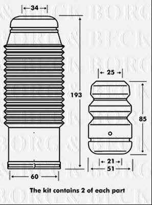 Borg & beck BPK7111 Bellow and bump for 1 shock absorber BPK7111: Buy near me in Poland at 2407.PL - Good price!
