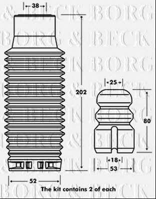 Borg & beck BPK7064 Bellow and bump for 1 shock absorber BPK7064: Buy near me in Poland at 2407.PL - Good price!