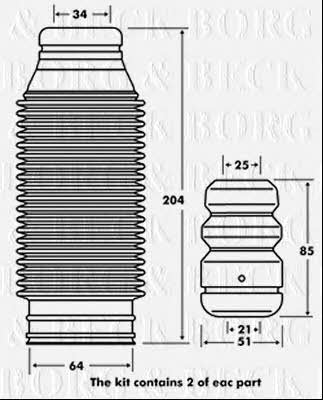 Borg & beck BPK7112 Bellow and bump for 1 shock absorber BPK7112: Buy near me in Poland at 2407.PL - Good price!